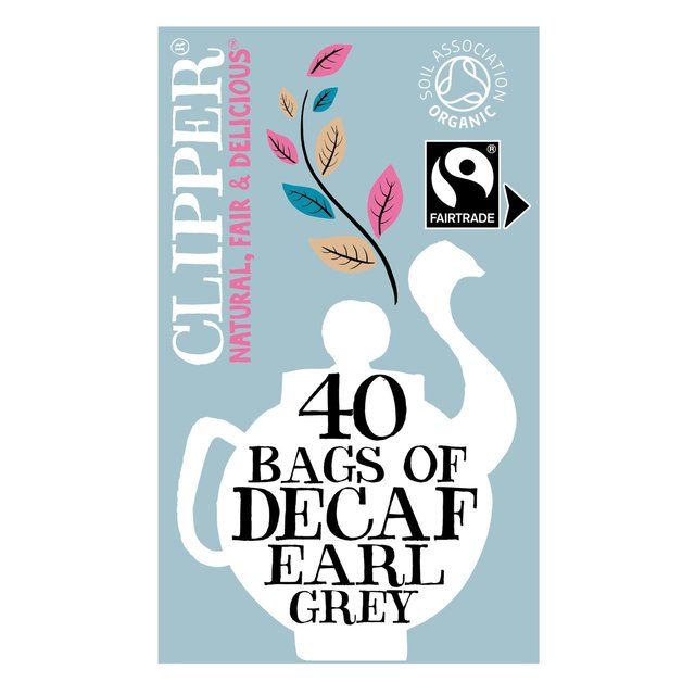 Clipper Organic &amp;amp; Fairtrade Decaffeinated Earl Grey Tea   40 per pack