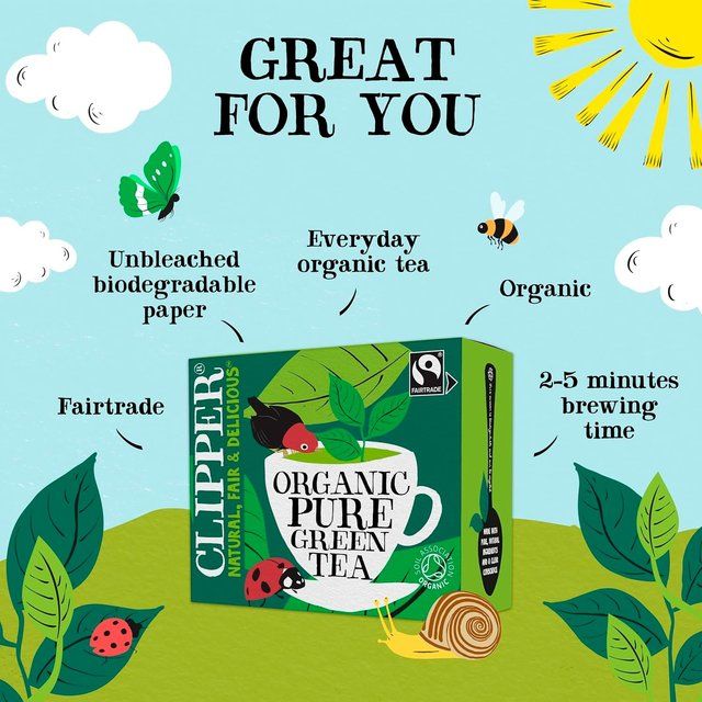 Clipper Organic Fairtrade Green Tea Bags   80 per pack