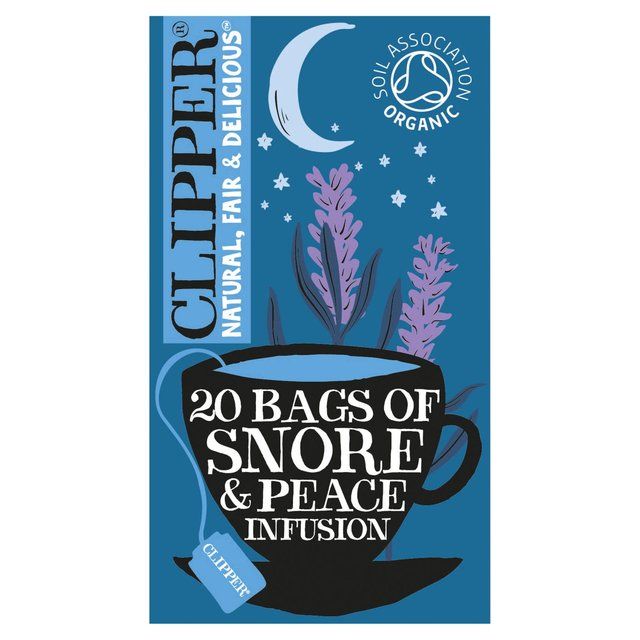 Clipper Snore &amp;amp; Peace Organic Chamomile Lemon Balm &amp;amp; Lavender Tea Bags   20 per pack