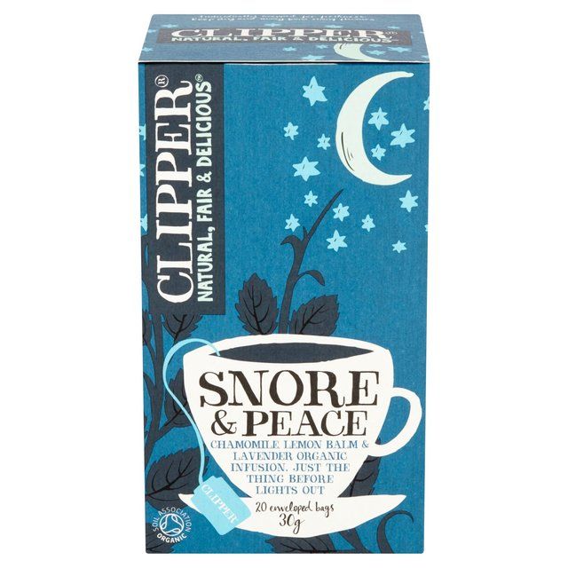 Clipper Snore &amp;amp; Peace Organic Chamomile Lemon Balm &amp;amp; Lavender Tea Bags   20 per pack