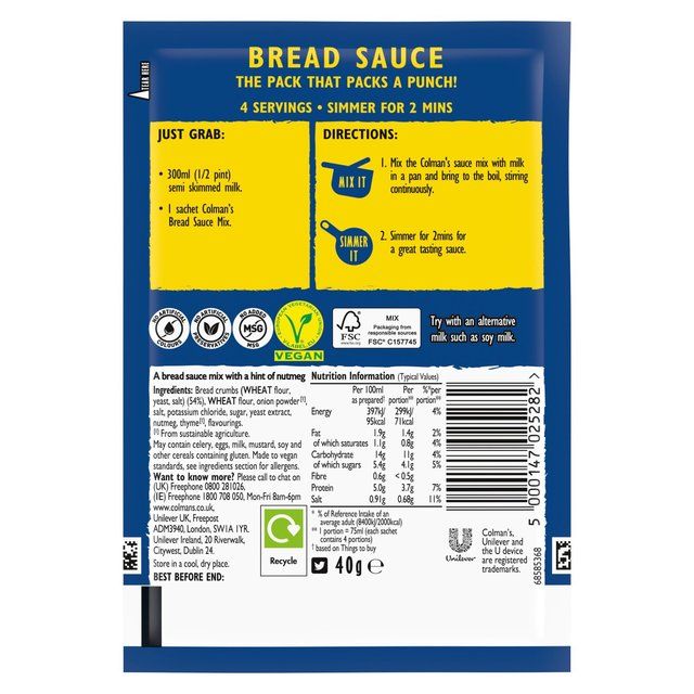 Colman's Bread Sauce Mix   40g