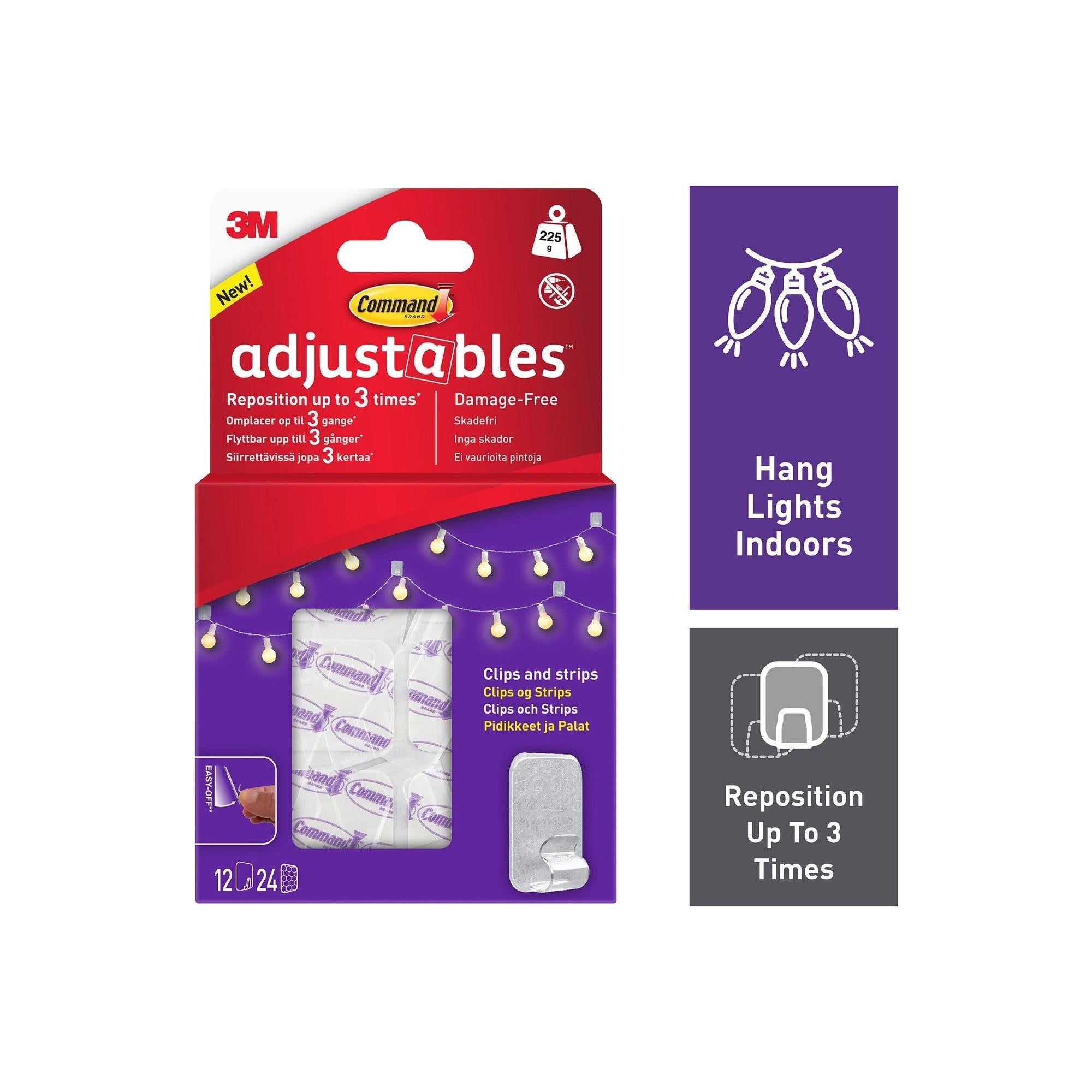 Command&amp;trade; Adjustables&amp;trade; Repositionable Clips