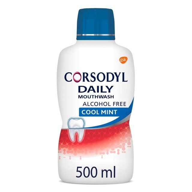 Corsodyl Gum Care Mouthwash Alcohol Free Daily Cool Mint   500ml