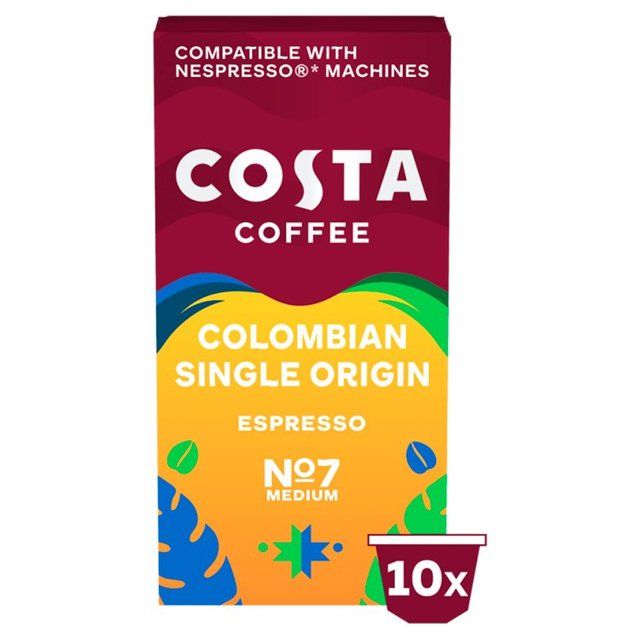 Costa Coffee Nespresso Compatible Columbian Roast Espresso   10 per pack