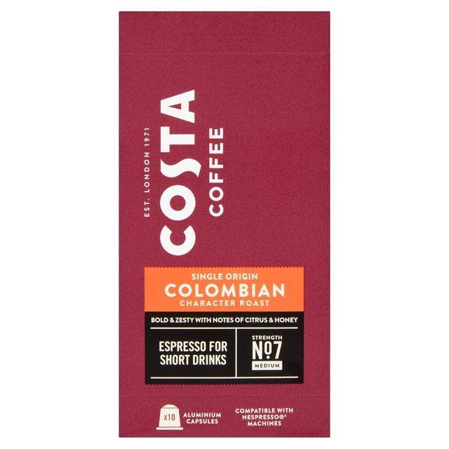 Costa Coffee Nespresso Compatible Columbian Roast Espresso   10 per pack