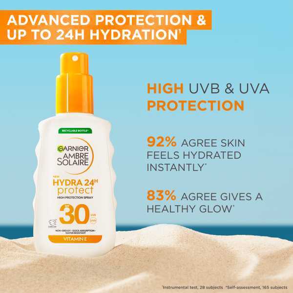 Garnier Ambre Solaire Hydra 24 Sun Spray 150ml, UK version
