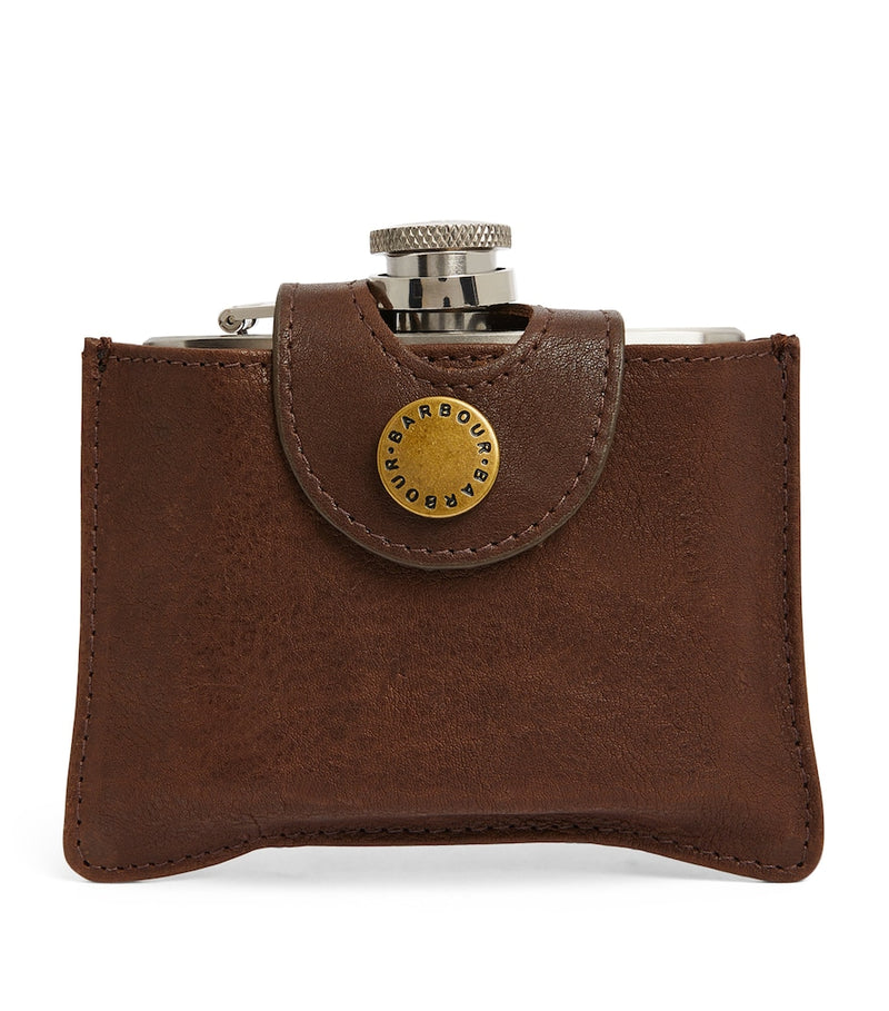 Barbour Leather Hip Flask (113ml)
