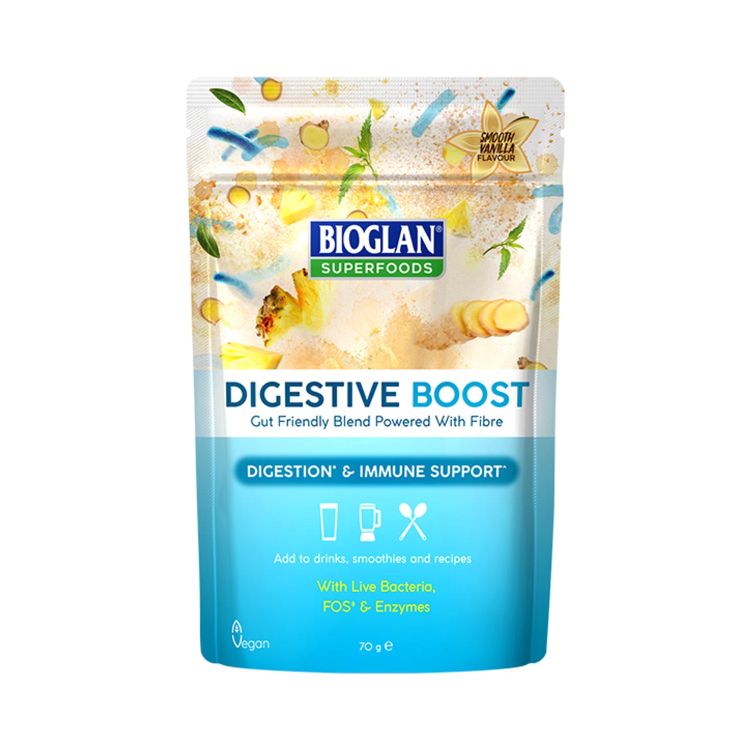 Bioglan Superfoods Digestive Boost Smooth Vanilla 70g - British product
