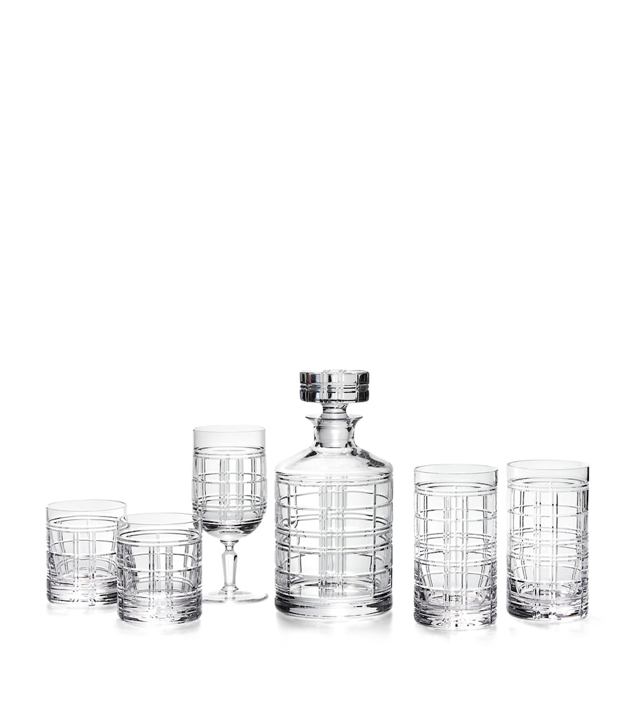 Ralph Lauren Hudson Plaid old-fashioned glasses set of two, imported from the UK