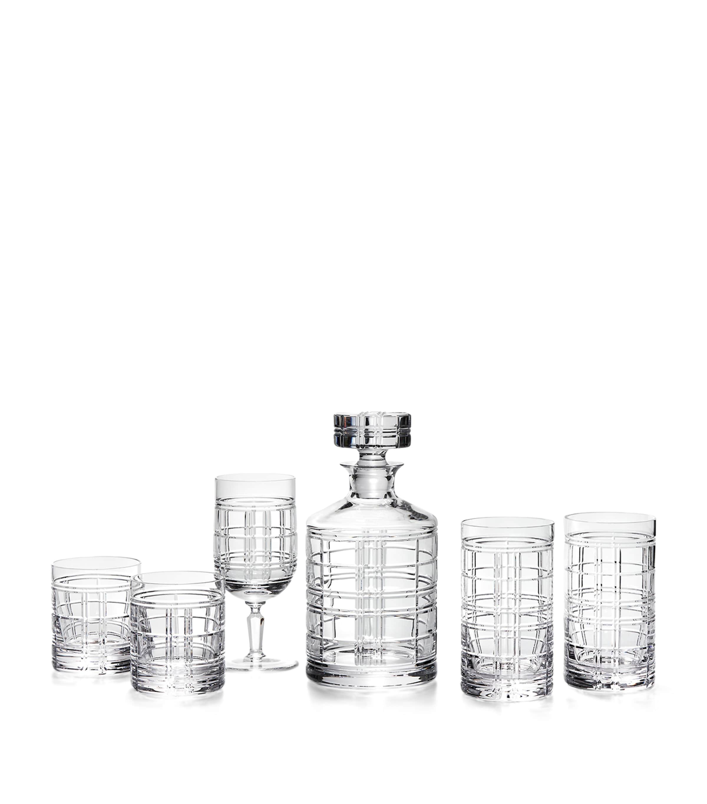 Ralph Lauren Hudson Plaid old-fashioned glasses set of two, imported from the UK