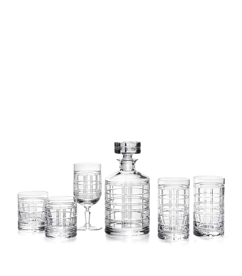 Ralph Lauren Hudson Plaid old-fashioned glasses set of two, imported from the UK