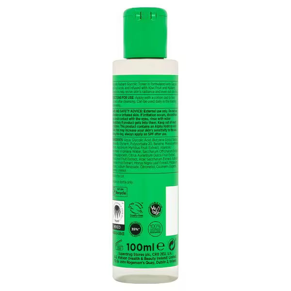 glycolic acid toner naturally radiant 100ml, imported from the UK