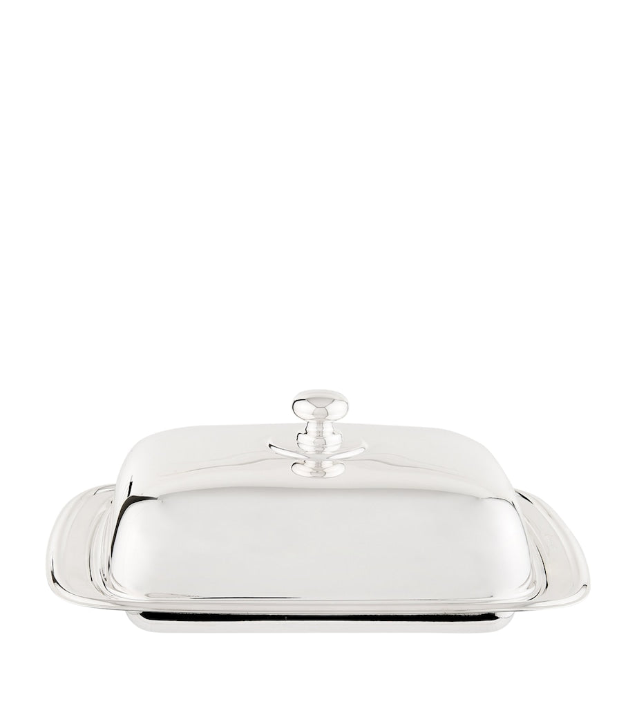Greggio silver plated Georgian rectangular butter dish, UK version