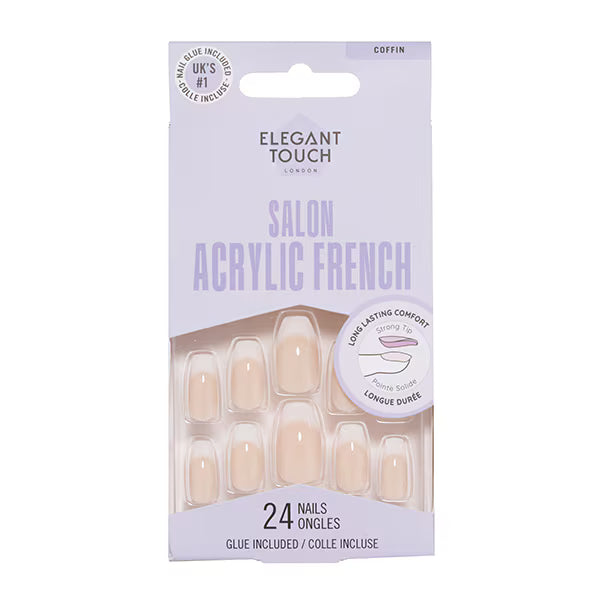 Elegant Touch French Acrylic Coffin Nails - British product