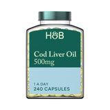 Holland & Barrett Pure Cod Liver Oil 500mg 120 Capsules - 999064