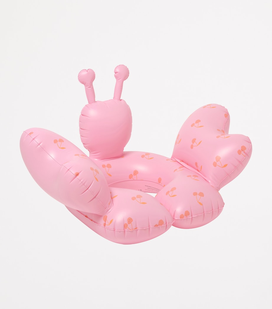 Kids' Cherry Print Inflatable Pool Ring with Split Design, 42cm x 80cm x 54cm