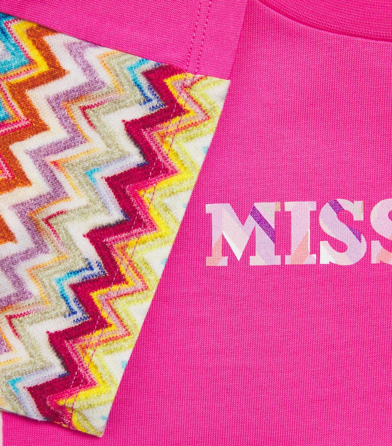 Missoni Kids Cotton Zigzag Trim Dress 4-14 Years, imported from the UK