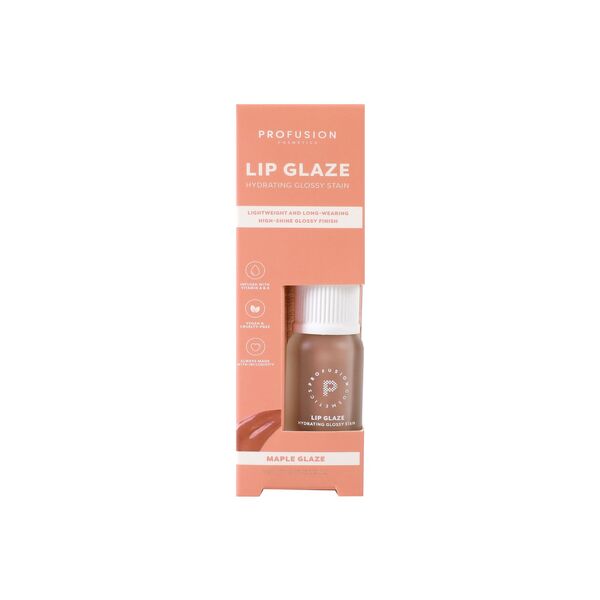 Profusion Cosmetics hydrating lip stain maple glaze, imported from the UK