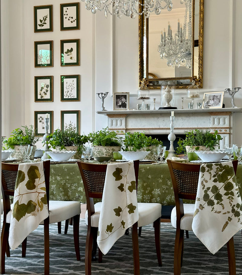 Summerill & Bishop Tisane Herb Garden linen napkins set of 6 50cm x 50cm (British brand)