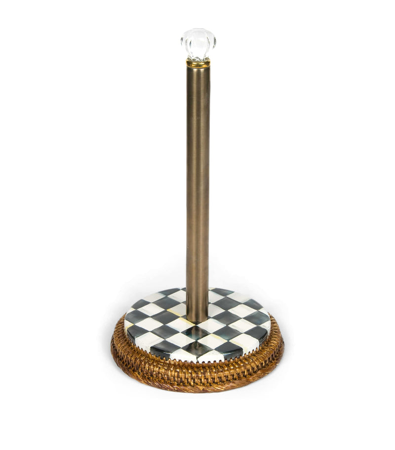 MacKenzie-Childs Courtly Check paper towel holder, imported from the UK