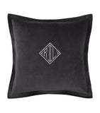 Ralph Lauren Home velvet monogram-embroidered cushion 50cm x 50cm, imported from the UK