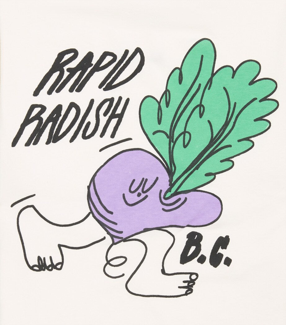 Bobo Choses organic cotton Rapid Radish T-shirt for ages 6-7 years - British product