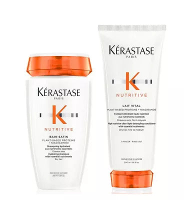Kérastase Nutritive Shampoo and Conditioner Set, Hydrating Routine for Dry Hair, With Niacinamide, Duo Set - McGrocer
