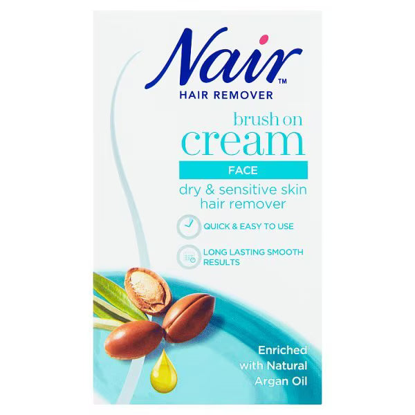 Nair facial brush on hair removal cream 50ml, imported from the UK