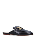 Tod's leather slippers with signature chain detail (British brand)