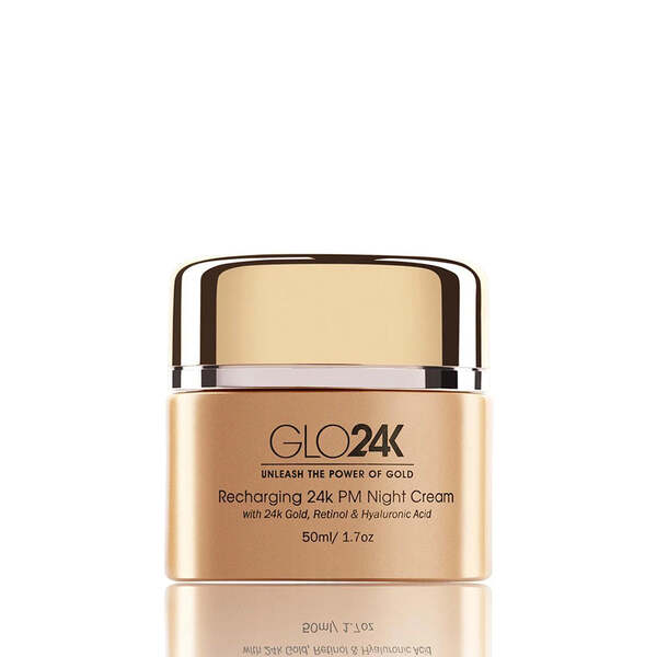 GLO24K Recharging 24k PM Night Cream, imported from the UK