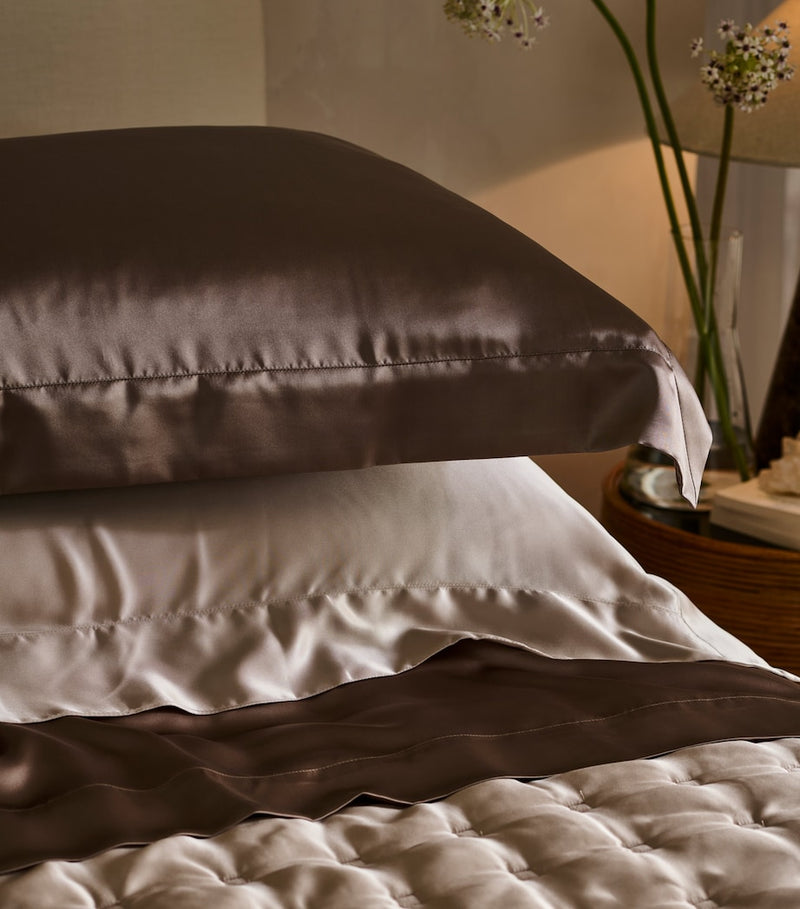 Gingerlily silk pillowcase in Mocha 65cm x 65cm, UK version