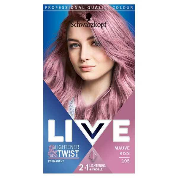 LIVE Permanent Pink Mauve Kiss hair dye kit , UK version