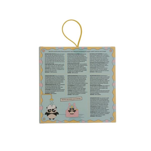 Hair drying towel with pompom Blue - British product