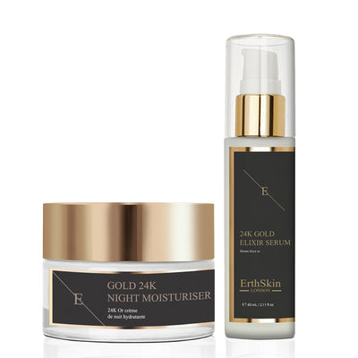 ErthSkin Anti-Wrinkle Elixir Serum Night Cream 24k Gold Set