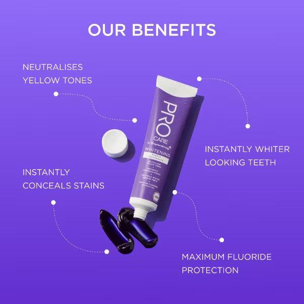 Superdrug ProCare purple whitening toothpaste 25ml (British brand)