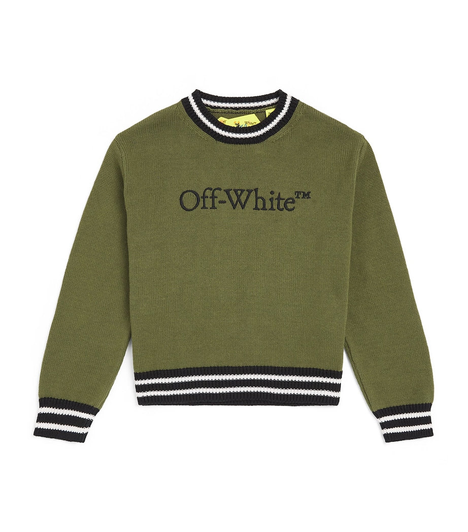 Off-White Bookish sweater for kids aged 4-12+ years, imported from the UK