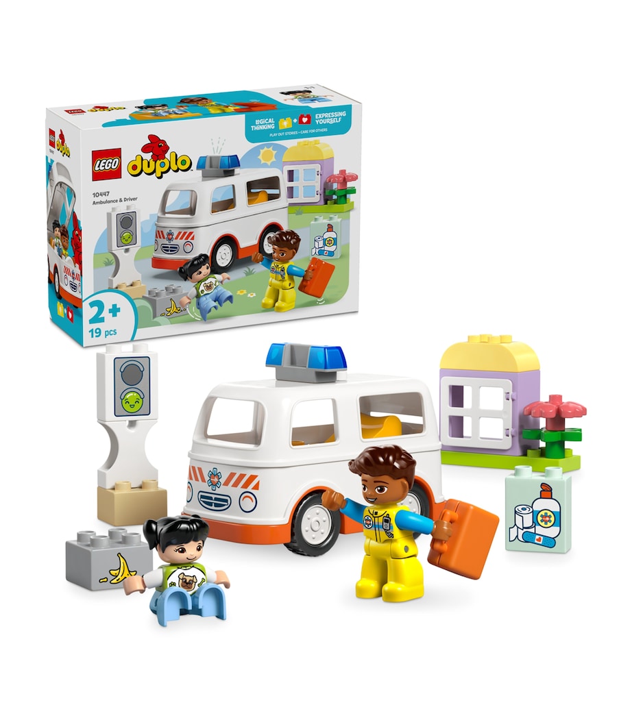 Lego DUPLO ambulance and driver toy set with 19 pieces, UK version