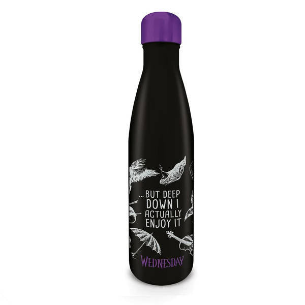 Wednesday Don't Care metal vacuum insulated water bottle 500ml (British brand)
