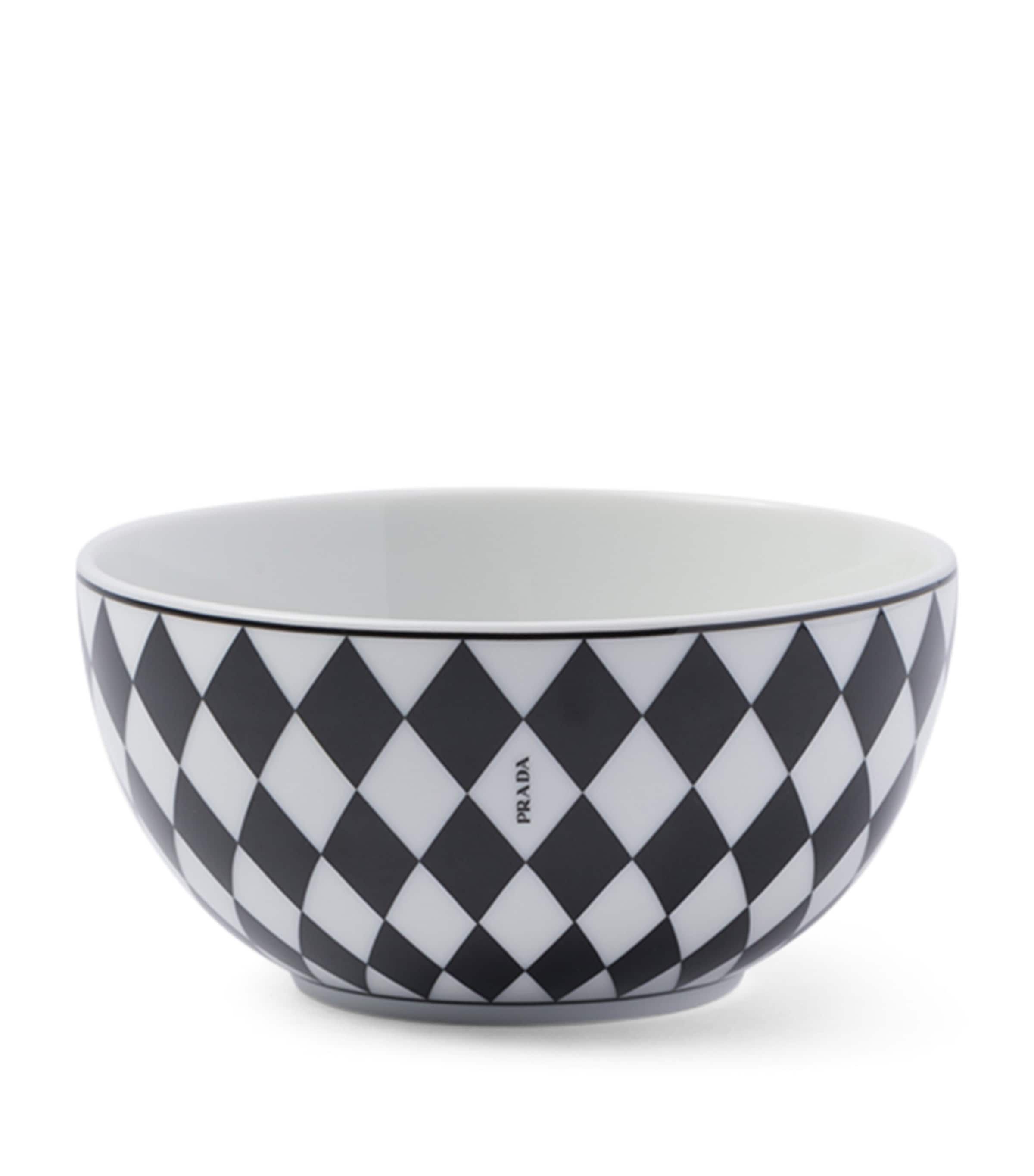 Prada porcelain chequerboard rice bowls 12cm, imported from the UK