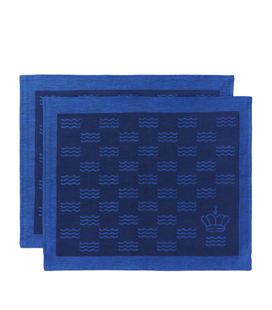 Royal Copenhagen Jacquard Waves Placemat 45cm x 35cm, imported from the UK