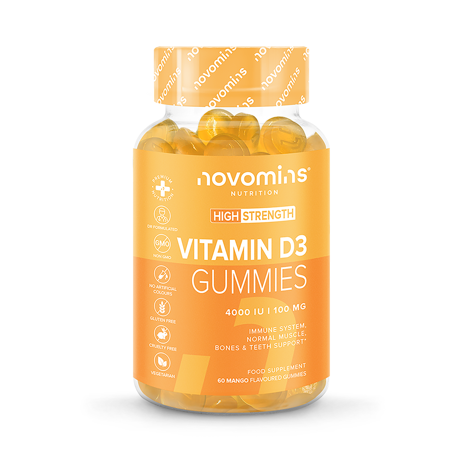 Novomins Vitamin D3 4000IU 60 Gummies - 998705