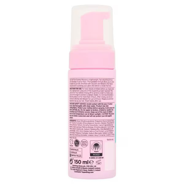 Solait Express Tan Mousse Dark 150ml (British brand)
