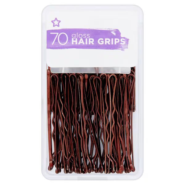 Superdrug Brown Hair Grips 70 Count (British brand)
