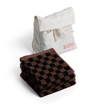 BAINA check quill facecloths set of 4 30x30cm - British product