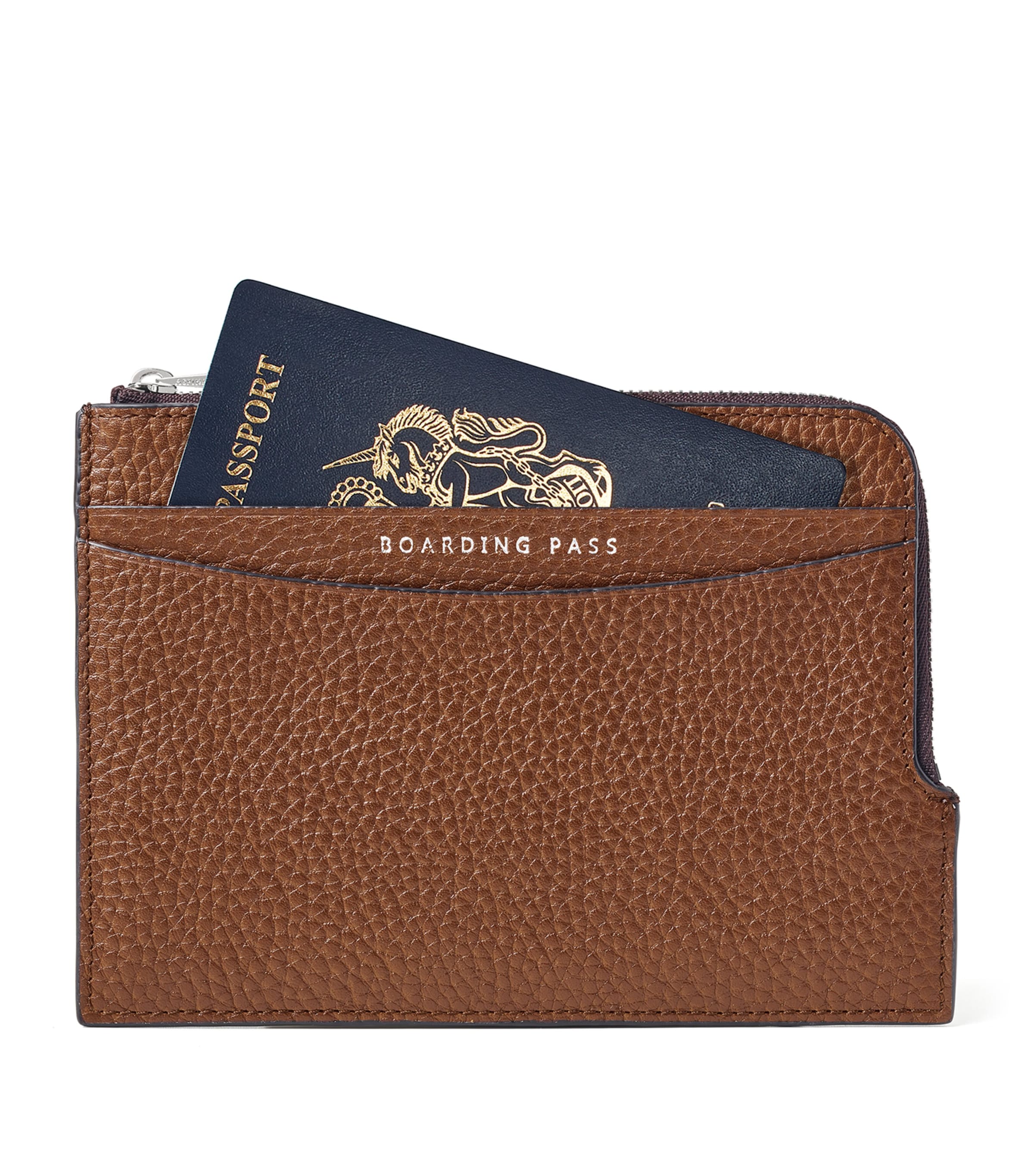 Aspinal Of London Leather Zipped Travel Wallet