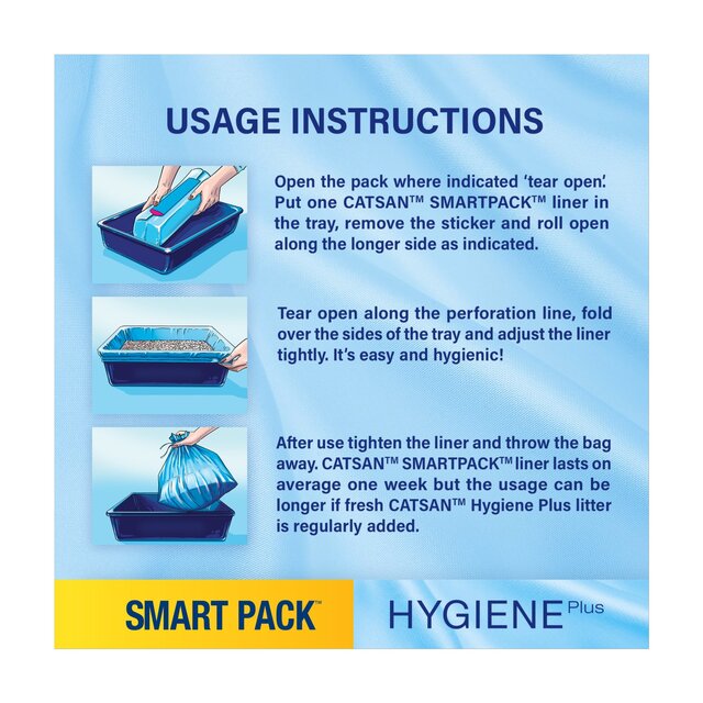 Catsan Hygiene Smart Pack 2x Inlays Cat Litter Dust-Free Litter Tray Liner   2 x 1.9kg - McGrocer