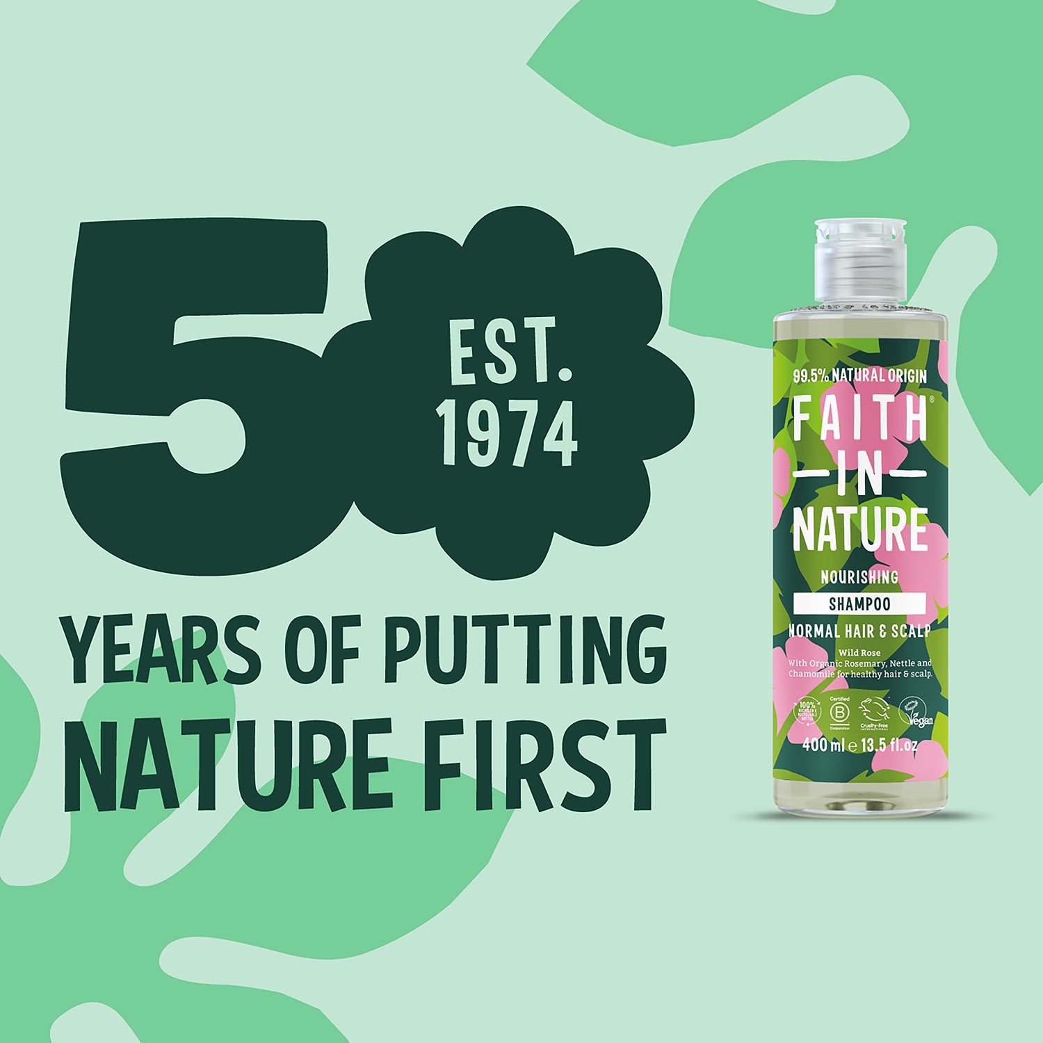 Faith In Nature Wild Rose Shampoo 400ml - British product