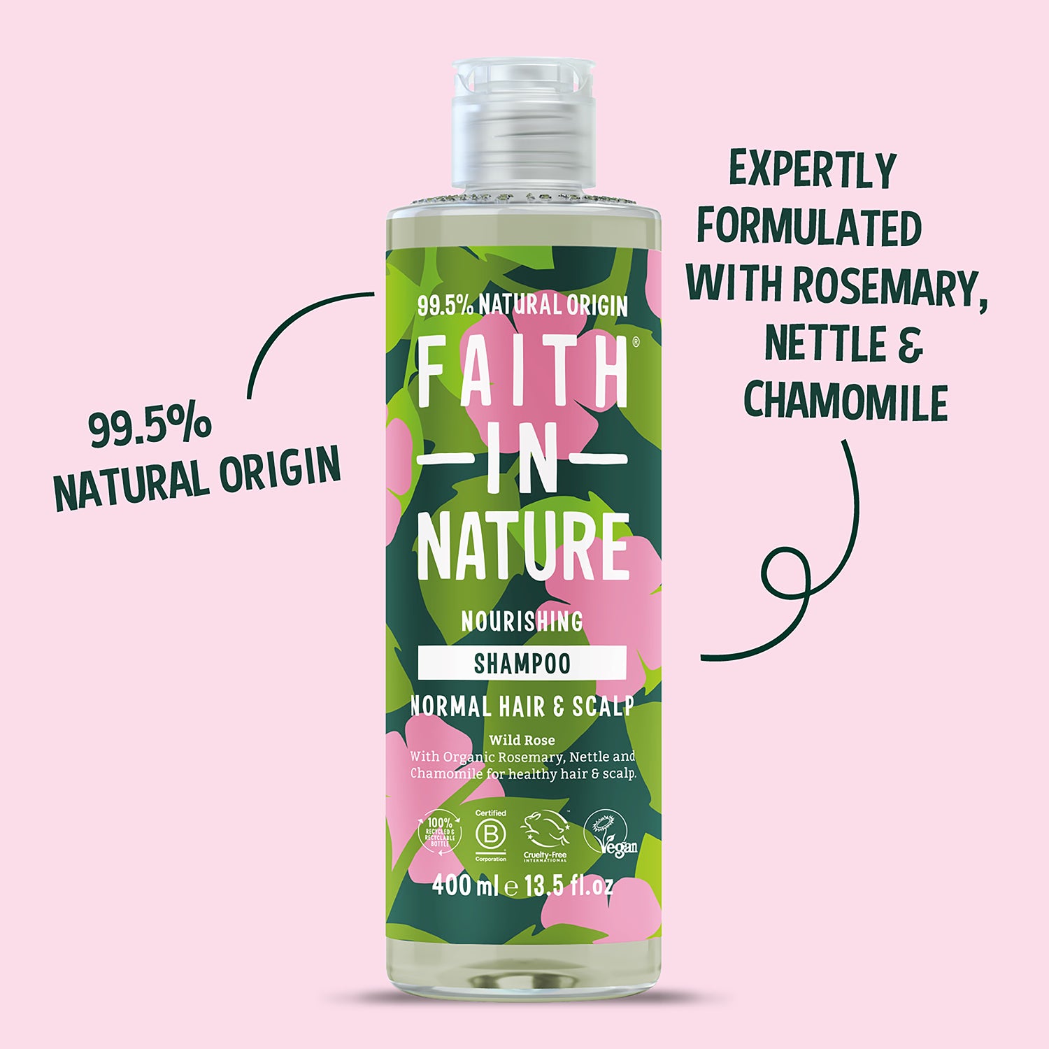 Faith In Nature Wild Rose Shampoo 400ml - British product