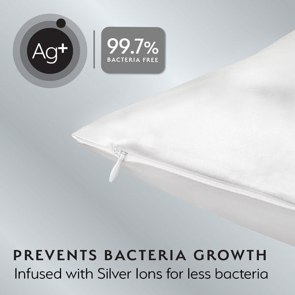 Silver Cloud satin pillowcase white 4 pack (British brand)