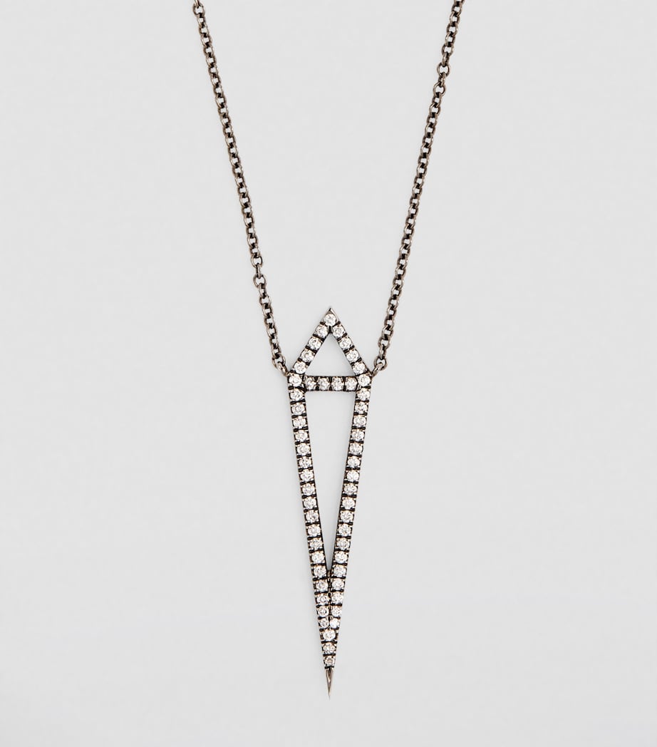 Eva Fehren blackened white gold and diamond dagger necklace - British product